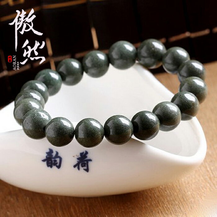 傲然綠幽靈手鏈 滿綠手鏈 綠幽靈手串 墨綠色綠幽靈水晶手鏈