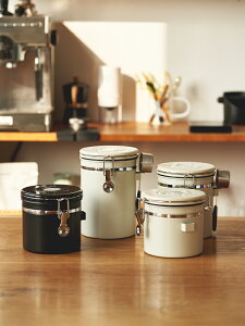 咖啡豆保存罐單向排氣裝咖啡粉密封罐不銹鋼真空儲豆罐帶勺子