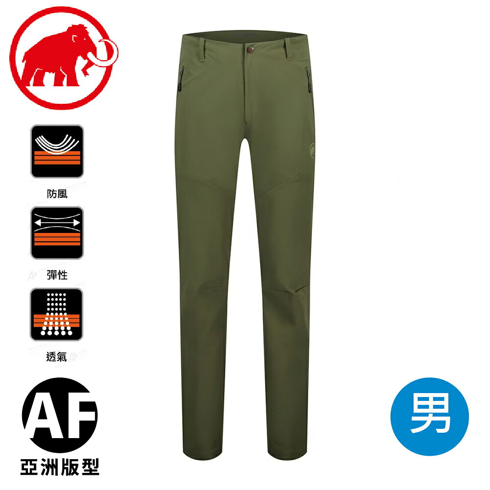 【MAMMUT 瑞士 Trekkers 3.0 SO Pants AF 男 長褲《深沼澤綠》】1021-00800/健行/防潑水