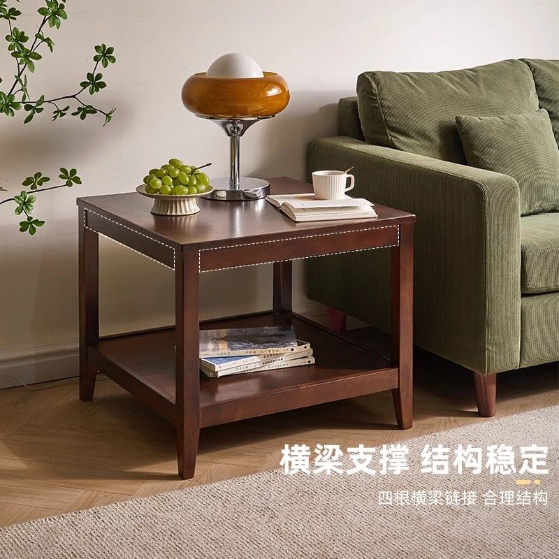 公司貨 免運 可開票 床頭櫃 臥室收納 儲物櫃 邊櫃 實木沙發邊幾簡約邊櫃會客廳茶幾櫃客廳美式家用方幾角櫃床頭桌