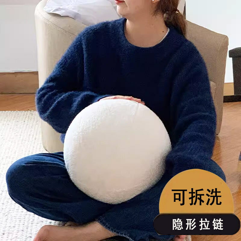 現代簡約樣板間圓球形抱枕裝飾靠焦糖色球綠色稀奇古怪沙發圓靠c^