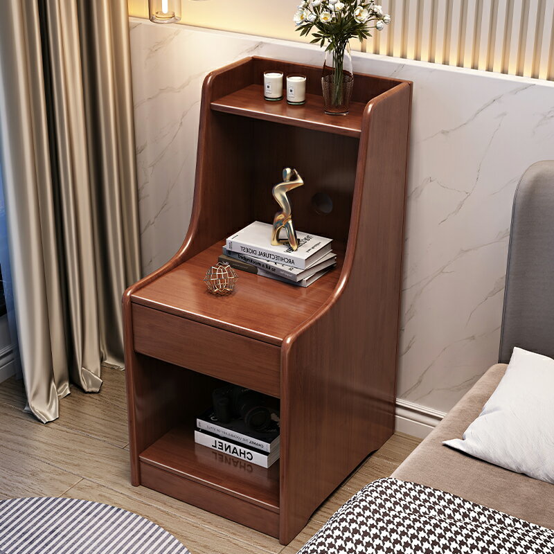 床頭櫃 ● 床頭櫃實木 現代簡約小戶型北歐超窄床邊櫃 多功能 收納 夾縫櫃子