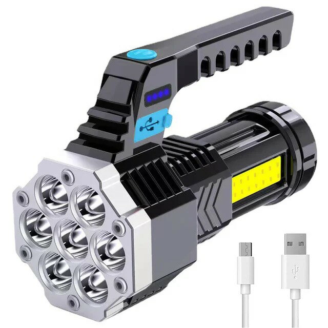 【日本代購】手提式 LED 手電筒 USB 充電防水 4-7 芯手持燈籠 COB Led 手電筒適合戶外露營健行