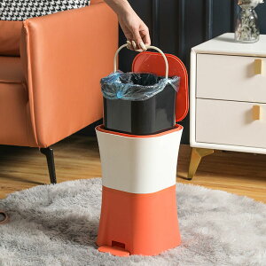 家用垃圾桶 方形腳踩垃圾桶緩降家用帶蓋防臭臥室廚房廁所客廳衛生間垃圾筒大