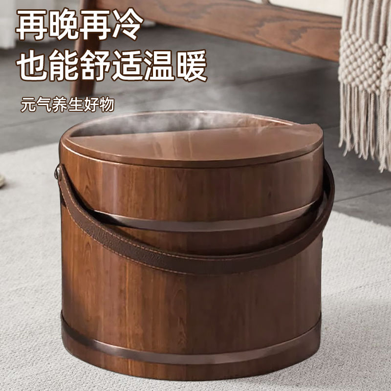 加厚柏木泡腳桶保溫廠家直銷手提木桶實木洗腳盆按摩泡腳足浴木盆
