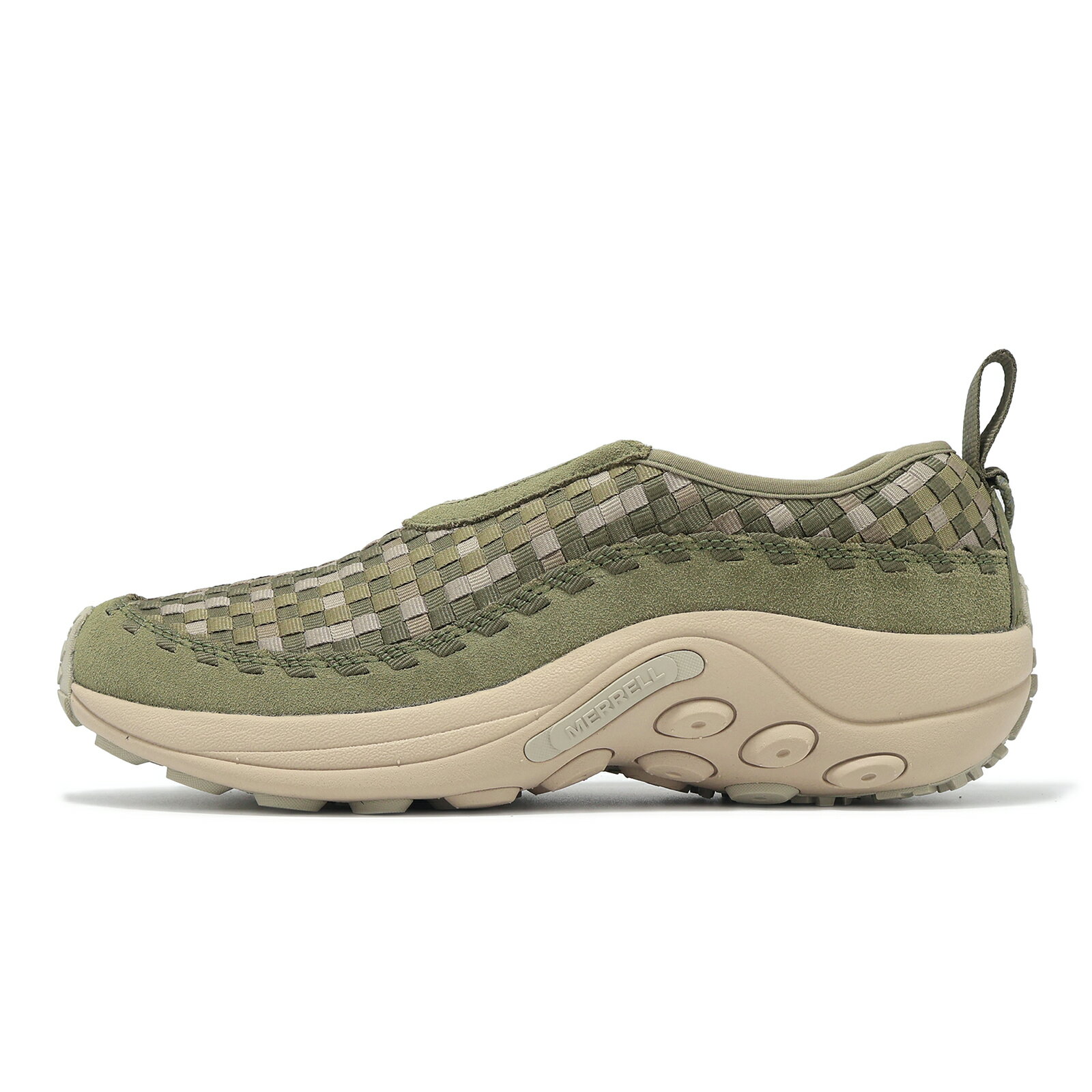 Merrell 休閒鞋 Jungle Moc EVO Woven SE 1TRL 男鞋 綠 編織 麂皮 懶人鞋 ML006935