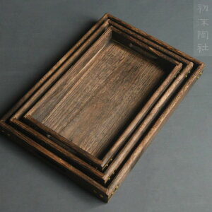 日式茶水盃盤桐木製實木托盤 木質托盤長方形用竹茶