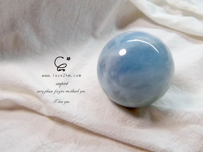 海水藍寶水晶球46mm 海水藍寶 水晶球 水晶飾品 晶晶工坊-love2hm