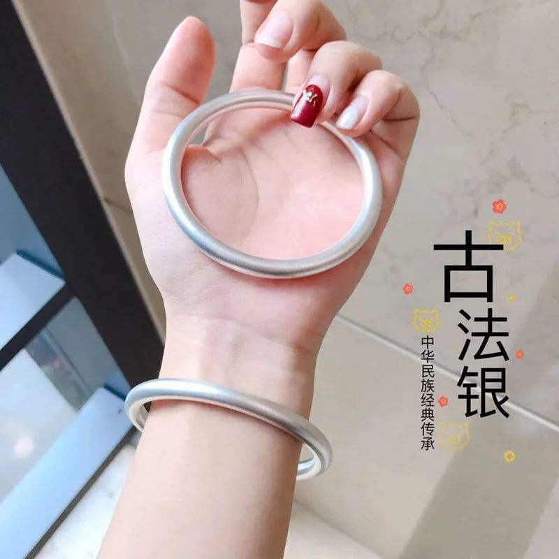 【現貨】999純銀古法傳承銀手鐲女傳承實心手環小眾網紅ins年輕款足銀鐲子【北歐家居生活】
