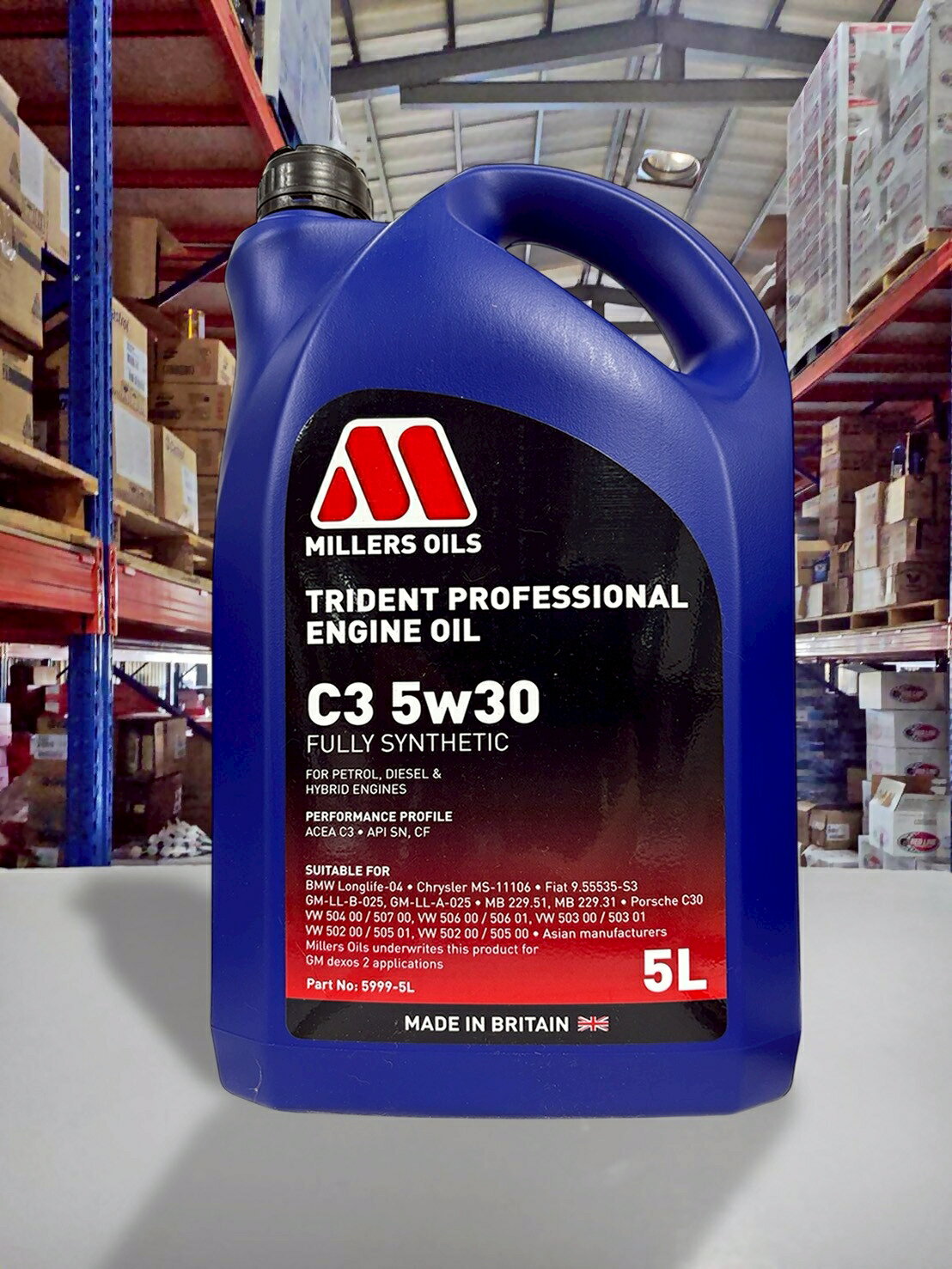 『油工廠』MILLERS OILS TRIDENT PROFESSIONAL C3 5W30 汽油 柴油 機油 5L
