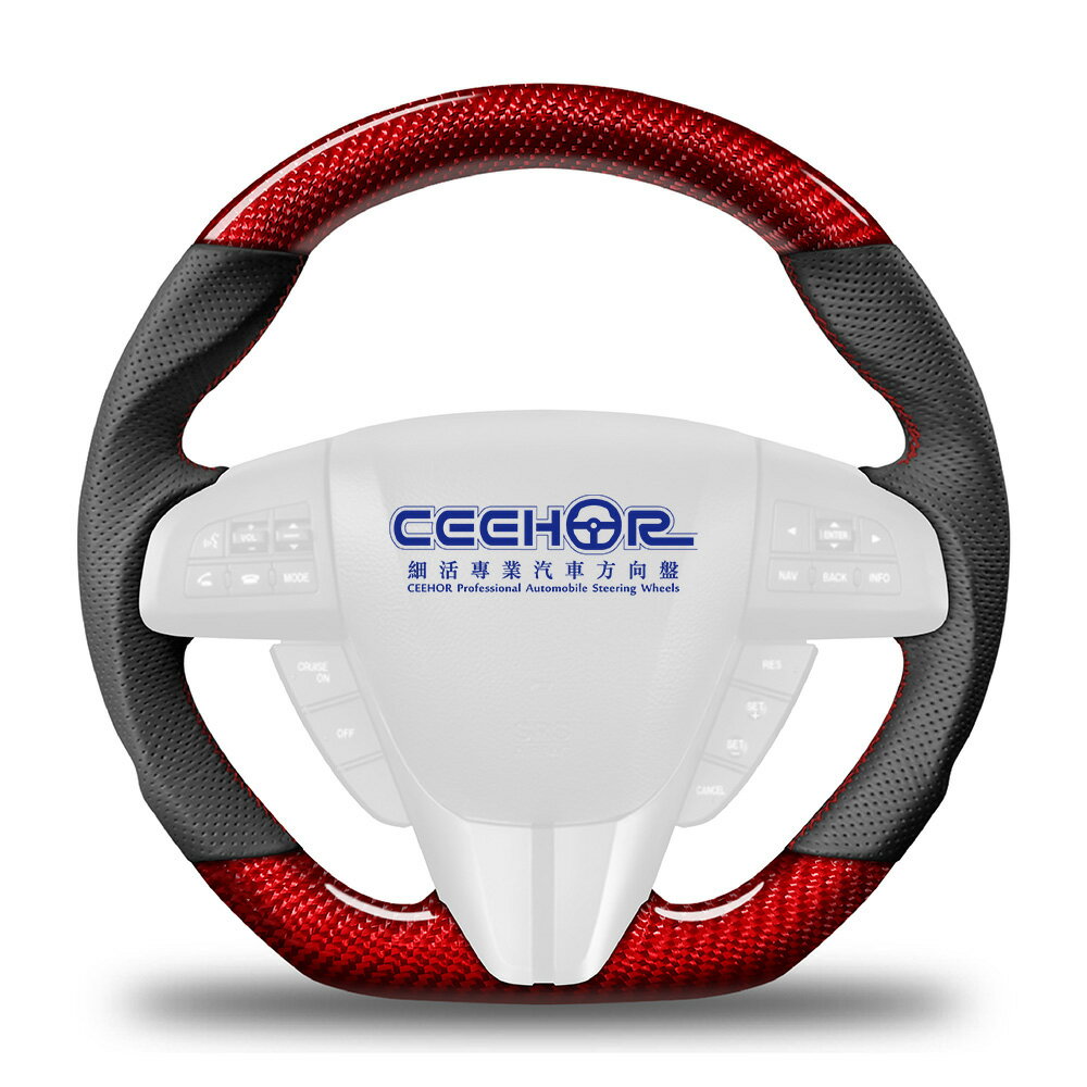 [細活方向盤] 紅色碳纖維款 MAZDA3 2代 MAZDA5 3代 MAZDA 馬自達 變形蟲方向盤