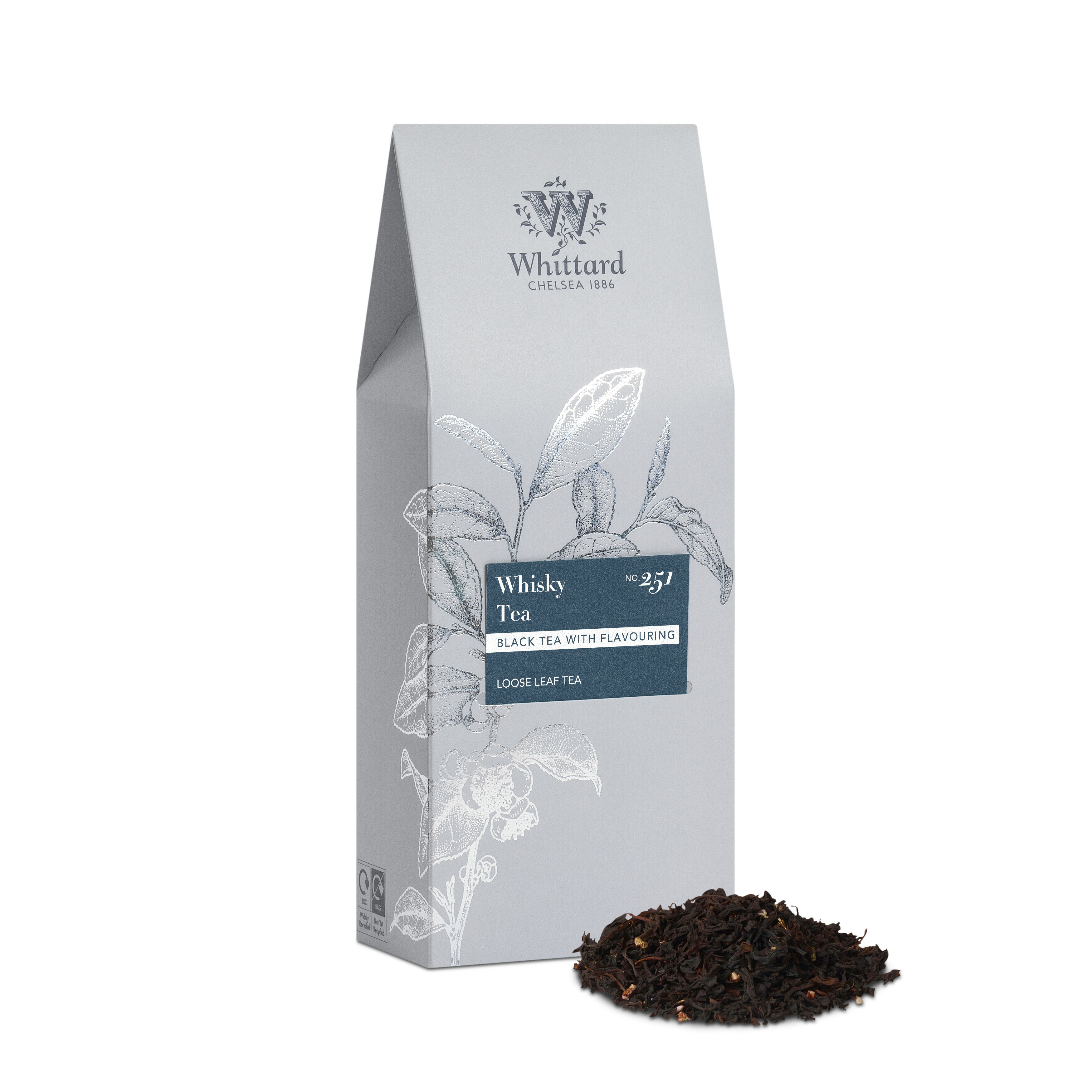英國 Whittard of Chelsea 威士忌風味紅茶 Whisky Tea -盒裝散茶系列- 100g/盒