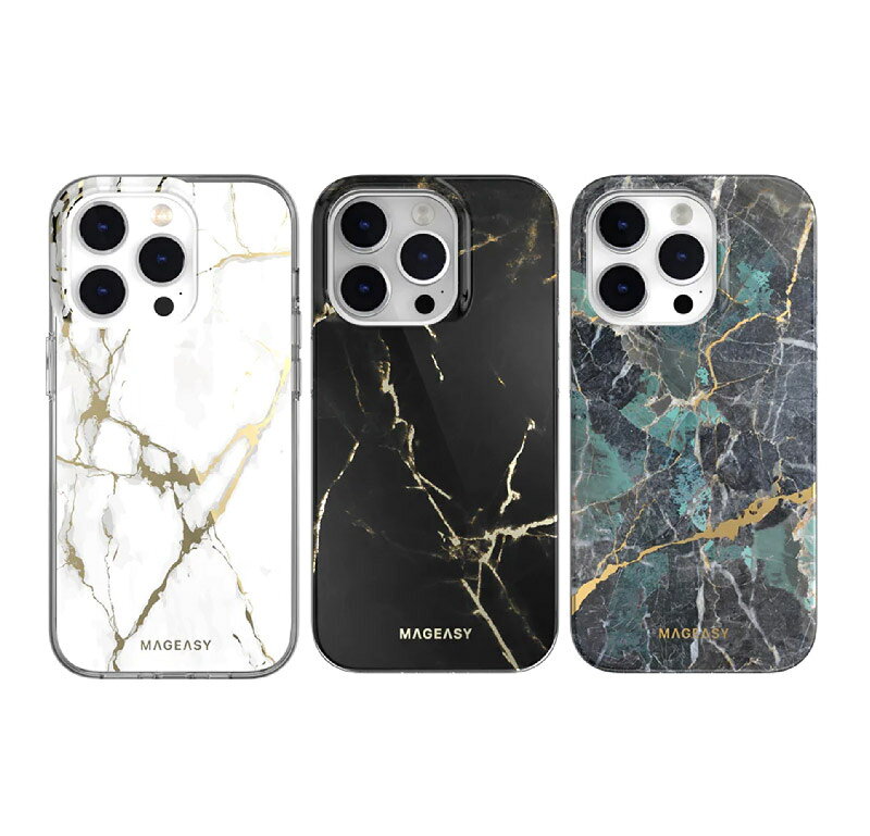 MAGEASY 魚骨牌 MARBLE 大理石紋 防摔殼 手機殼 保護殼 iphone 14 pro plus max 1