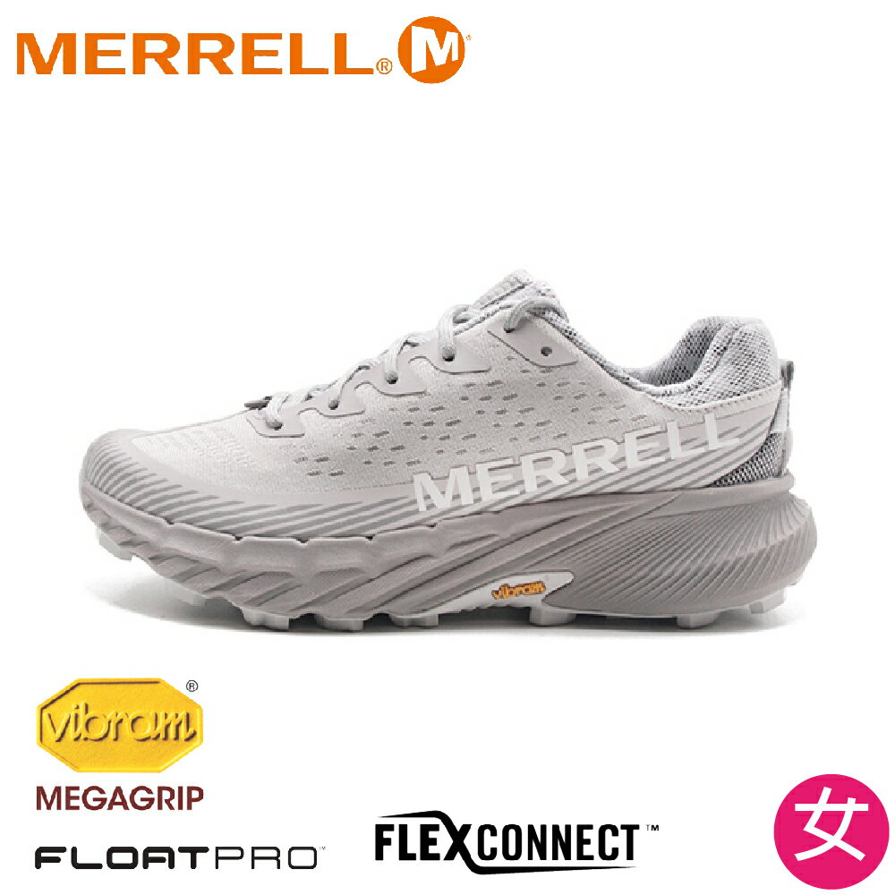 【MERRELL 美國 女 AGILITY PEAK 5 輕量戶外越野運動鞋《雨雲灰》】 ML068220/越野鞋/健行鞋