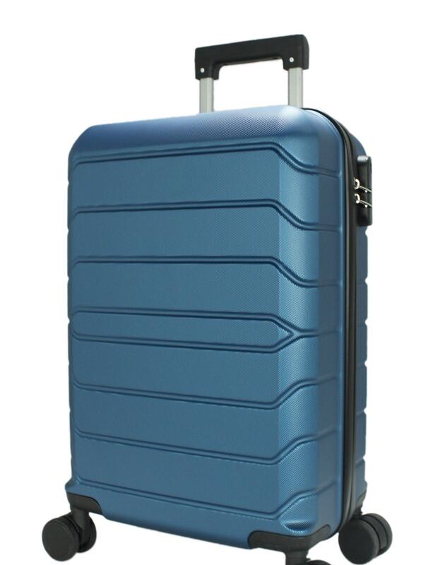 ~雪黛屋~Eason 20吋行李箱360度靜音輪ABS防刮簡約橫條安全密碼鎖U048 8