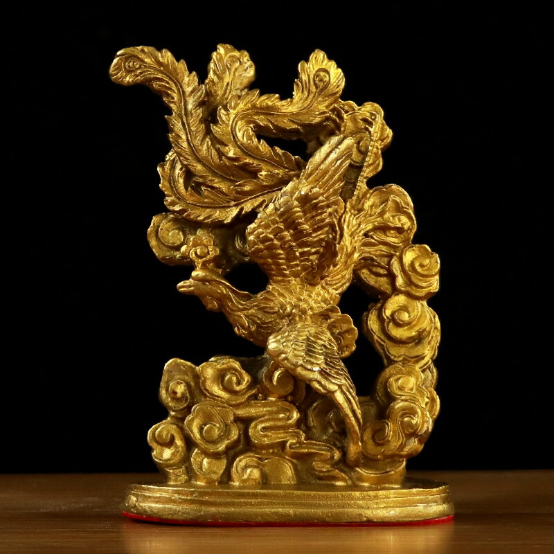 銅龍鳳擺件一對龍鳳呈祥結婚禮物鳳凰漢龍家居裝飾品工藝品
