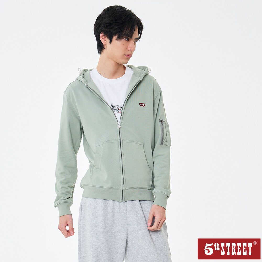 男裝 連帽針織外套 淺綠色 (510629) 【5th STREET】【年貨節全館390起】 治裝激推 最高折426