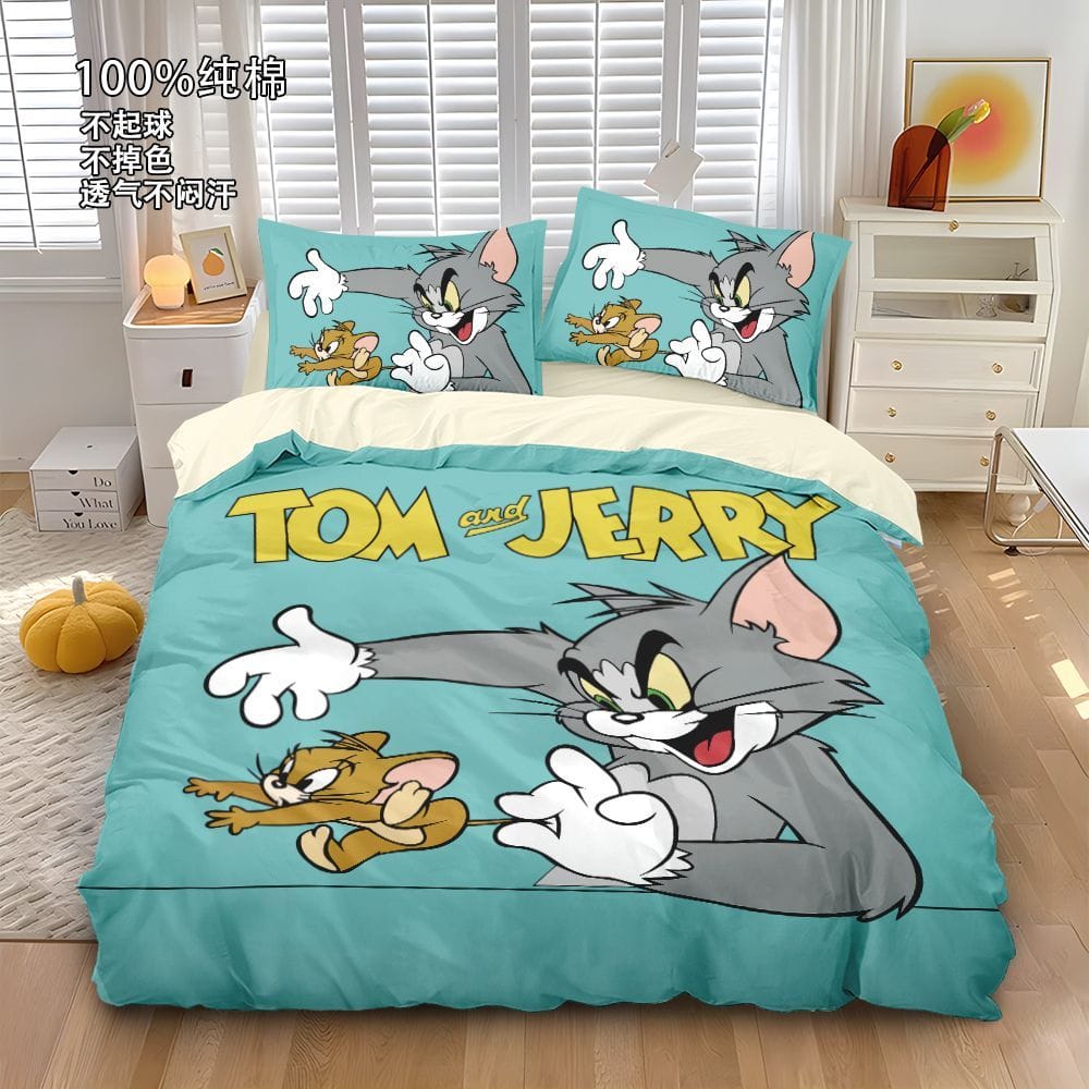 貓跟老鼠卡通系列棉質床包四件套 3