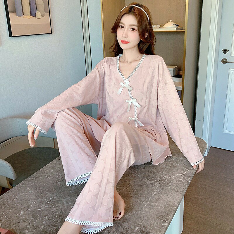 睡衣女士春秋款棉質長袖2022年新款冬季公主甜美可外穿家居服套裝