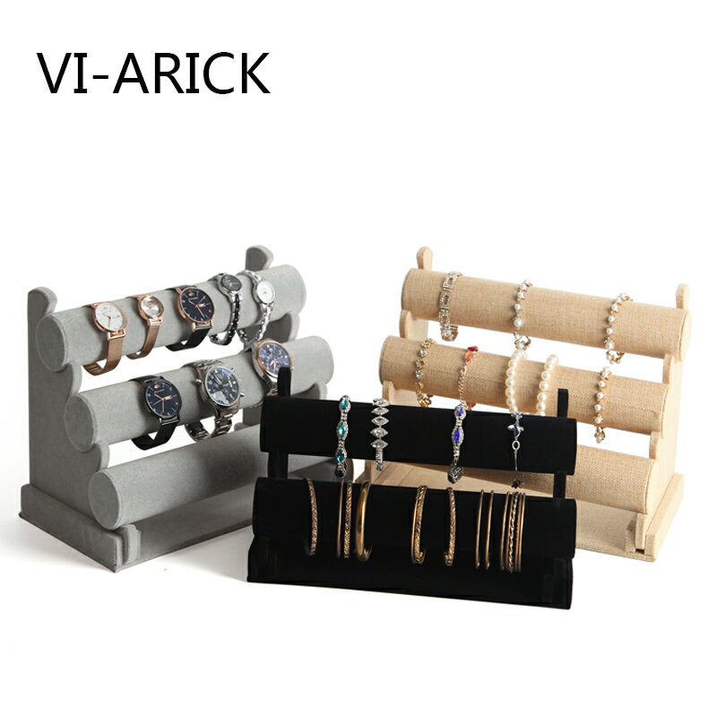 手錶架 VI-ARICK絨布單層三層手鐲架子展示架飾品展示架手錶手鍊架子【MJ193707】