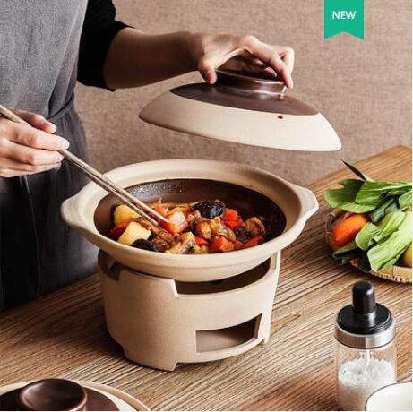 粗砂鍋老式陶土沙鍋家用燃氣煤氣灶專用陶瓷燉肉煲仔飯煲湯鍋小號【林之舍】