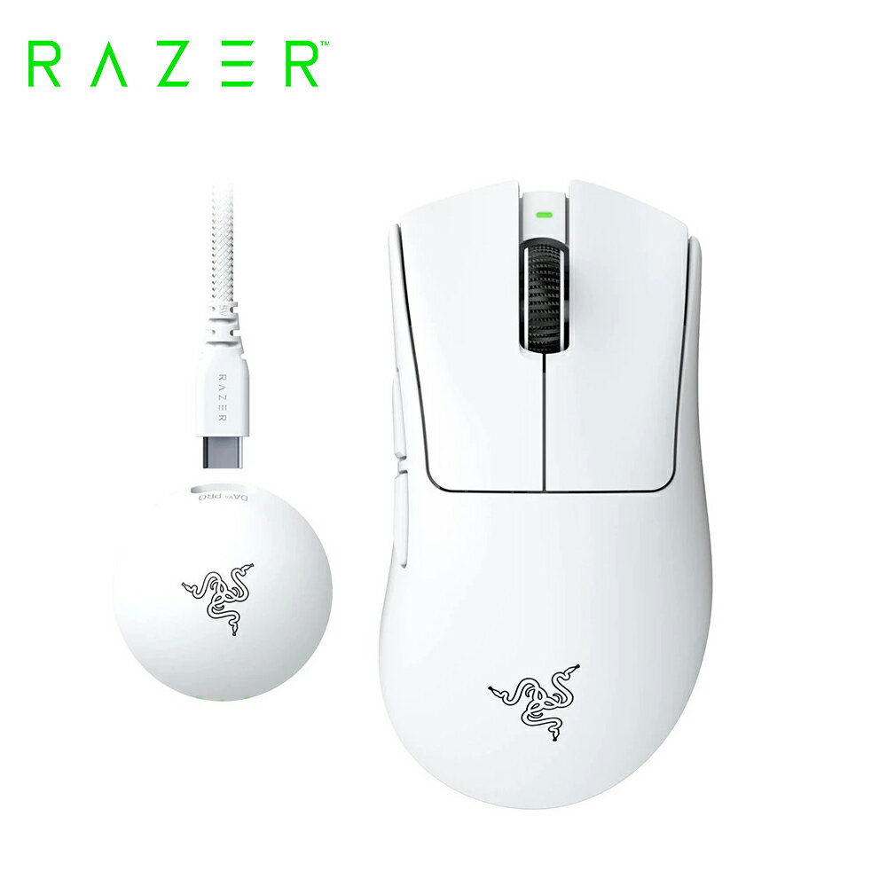 【Razer 雷蛇】DEATHADDER V4 PRO 煉獄奎蛇 無線滑鼠｜白色【三井3C】