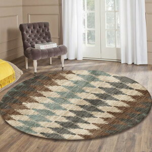 地毯 美式復古圓形地毯客廳臥室床邊地毯吊籃衣帽間北歐地墊歐式鄉村風