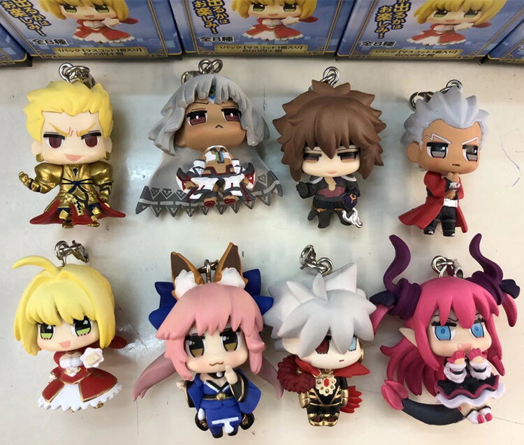 Fate/EXTELLA 尼祿SABER 無銘 玉藻前 Q版掛扣盒蛋手辦公仔掛件