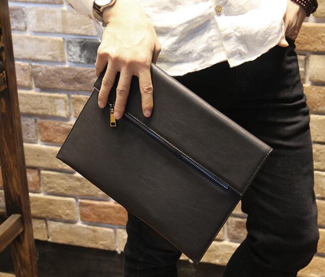 FINDSENSE Z1 韓國 時尚 潮 男 皮質 商務 簡約款 手提包 手拿包 皮夾包 公事包 文件包