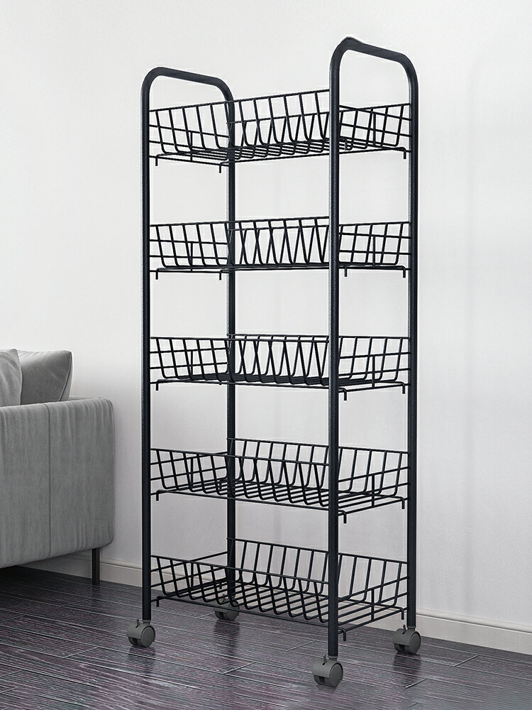 廚房置物架落地多層可移動小推車收納架蔬菜籃子家用宿舍儲物架子 2