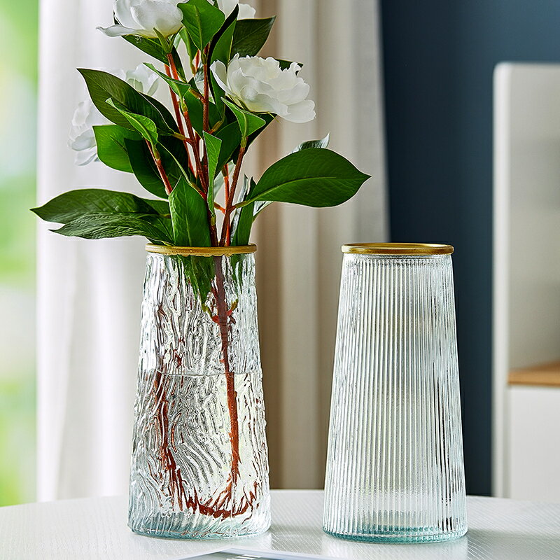 【滿299出貨】簡約創意透明玻璃花瓶桌面水養玫瑰鮮花瓶北歐ins風客廳插花擺件