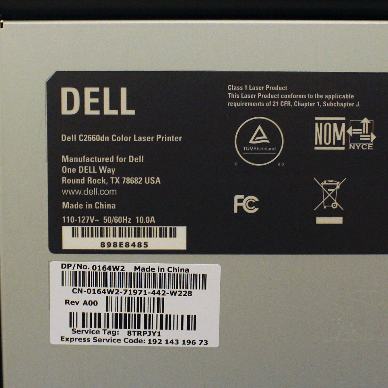 Dell C2660dn Color Laser Printer 525 MHz 512MB 27PPM 600DPI USB 164W2