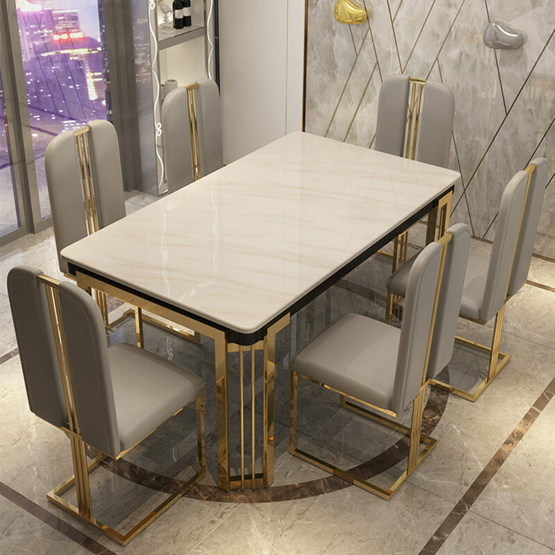 桌子 北歐大理石餐桌西餐桌家用小戶型餐桌椅組合桌子