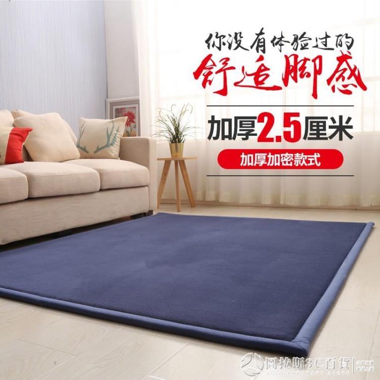 簡約加厚珊瑚絨地毯 客廳臥室滿鋪可愛床邊地毯飄窗榻榻米墊可定製