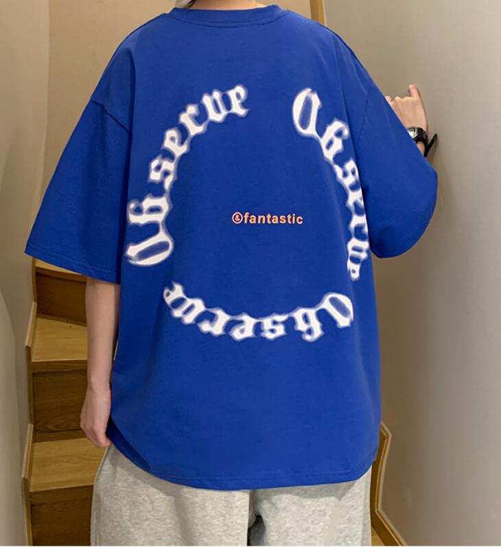 FINDSENSE X 韓潮 男士 街頭時尚 五分袖 立體字母圖案印花 短袖T恤 圖案T