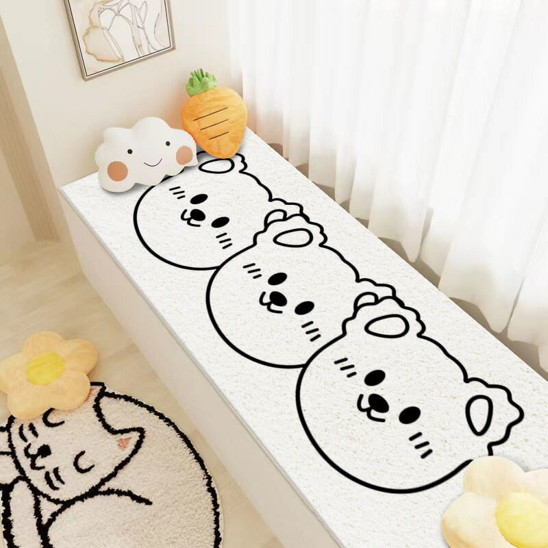 陽台坐墊 飄窗墊 窗台墊 主臥陽台墊子飄窗墊網紅ins風毛絨飄窗毯坐墊公主房間裝飾窗台墊『ZW5483』