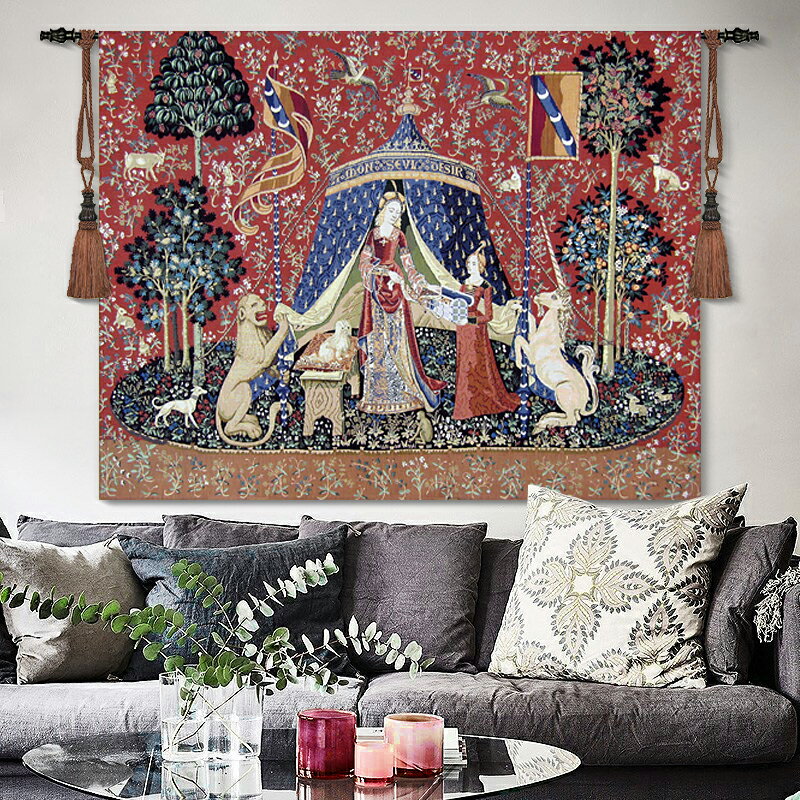 鳳凰掛毯 獨角獸系列 提花壁毯壁畫 北歐ins掛畫客廳臥室床頭掛布