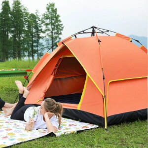 帳篷戶外雙人3-4人2人防雨野外露營野營全自動折疊式旅行室外帳篷
