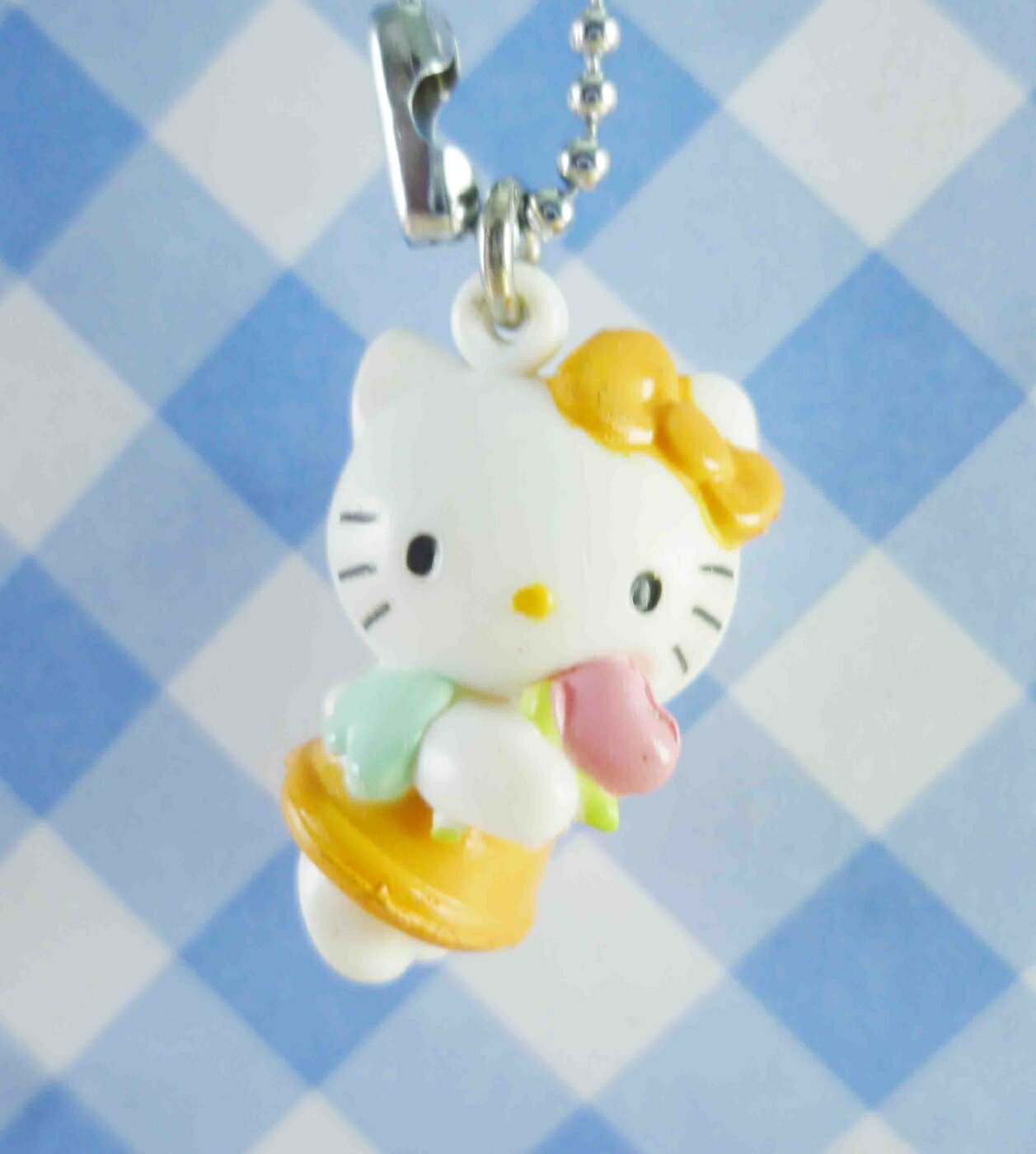 【震撼精品百貨】Hello Kitty 凱蒂貓 KITTY鑰匙圈-橘 震撼日式精品百貨