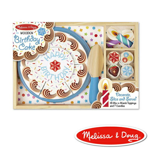《美國 Melissa & Doug》木製 玩食趣 生日蛋糕玩具組 藍底 東喬精品百貨