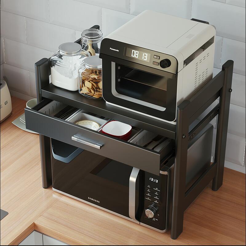 廚房微波爐架子置物架烤箱多功能收納架臺面多層伸縮桌面收納支架