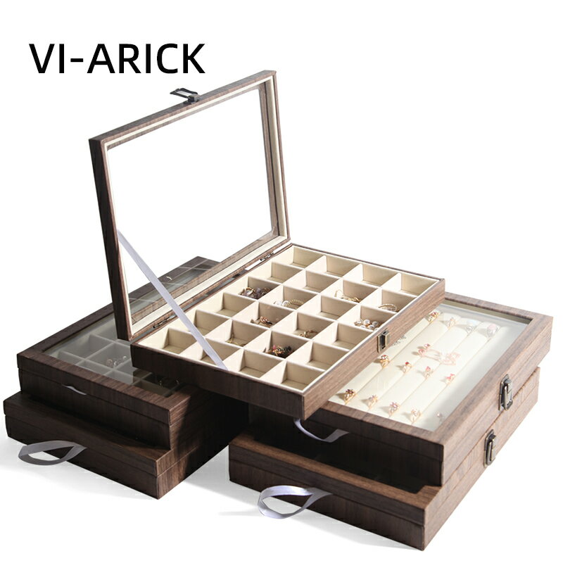 VI-ARICK首飾盒高檔耳環耳釘項鏈收納盒家用大容量防氧化珠寶盒