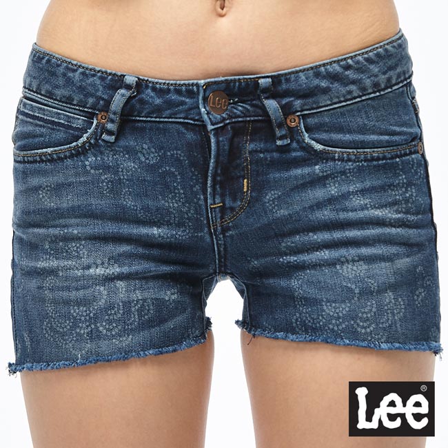 Lee 牛仔短褲 中深藍色 女款