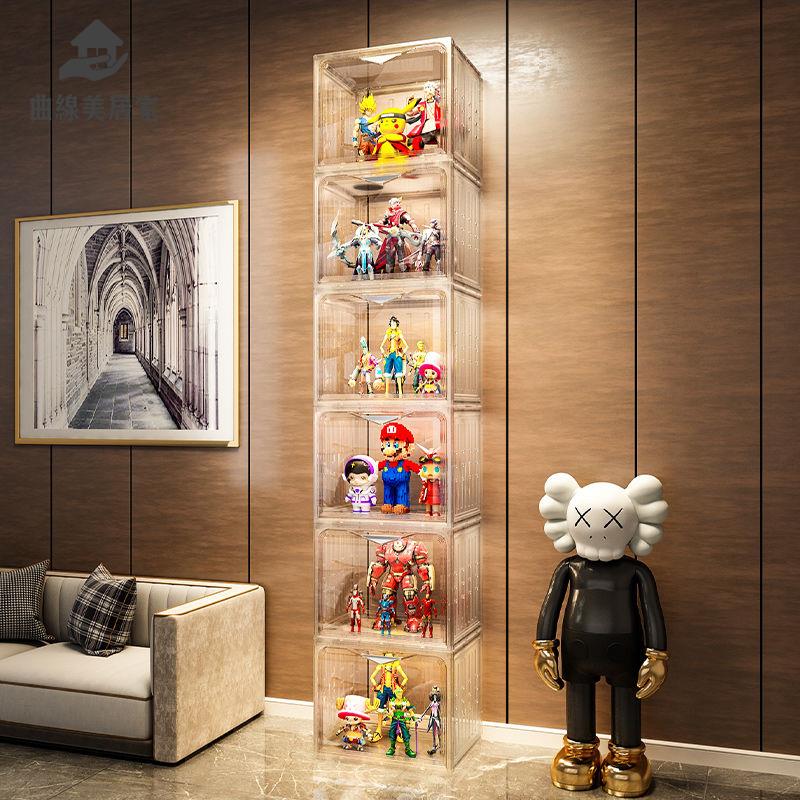 現貨減免 亞克力展示盒 亞克力收納盒 亞克力 手辦樂高展示櫃家用裝模型的防塵收納盒子仿亞克力玻璃玩具陳列架 八折下殺wy23