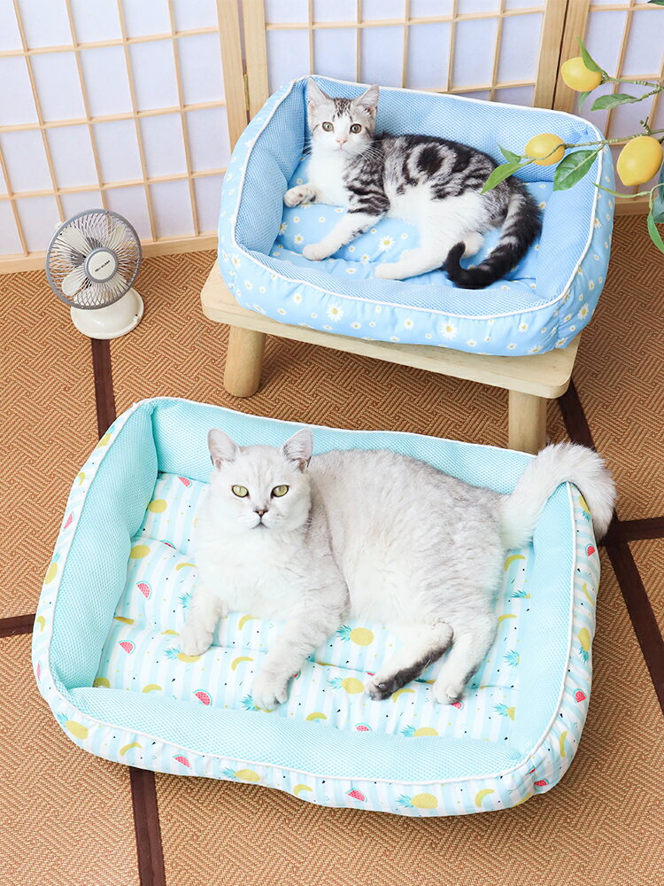 寵物窩貓窩狗窩 萌系水果派貓窩夏季貓墊子冰墊狗床四季通用可機洗貓床貓咪用品