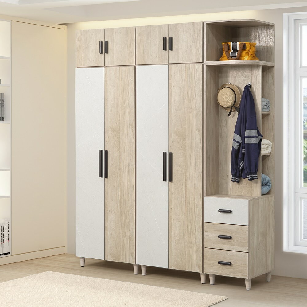 【直人木業】IVY當代日系風196公分高被櫥衣櫃｜APP結帳再賺4%點數 1