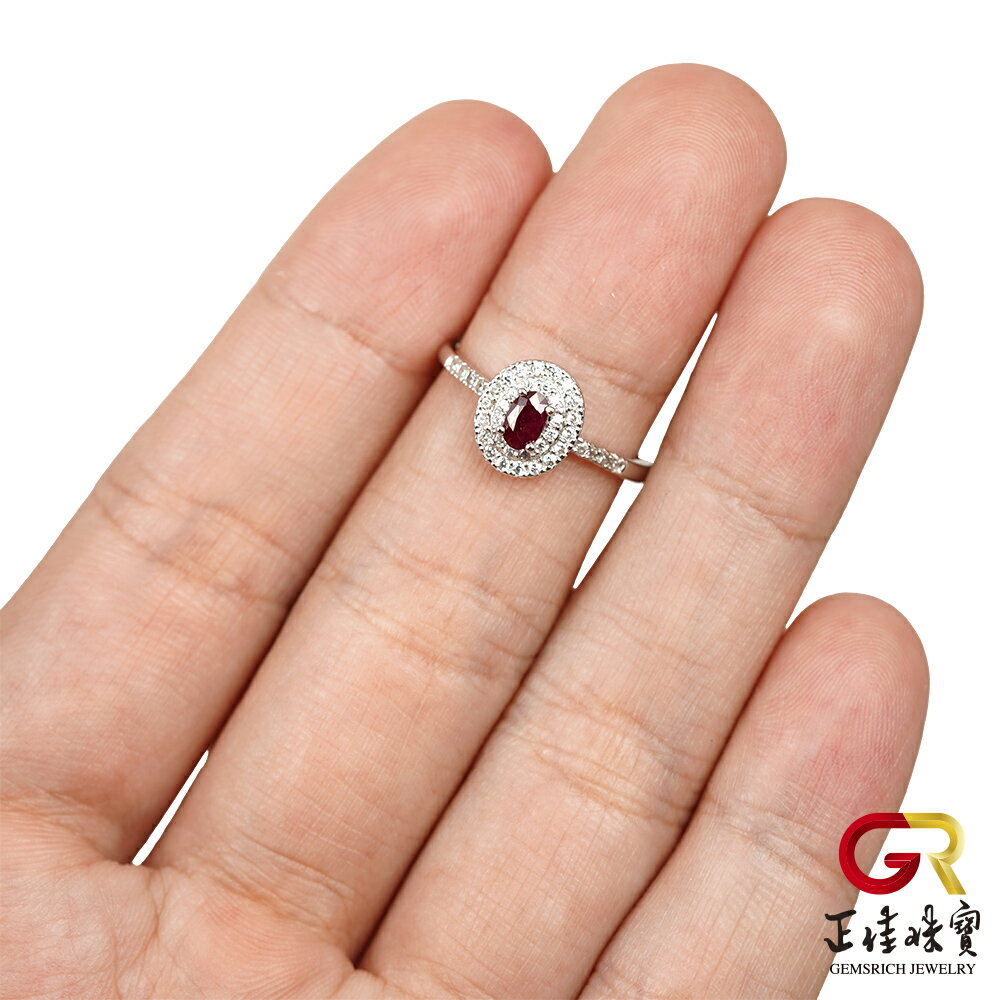 紅寶石 深紅紅寶 0.35ct 紅寶石戒指｜可調式925銀 2