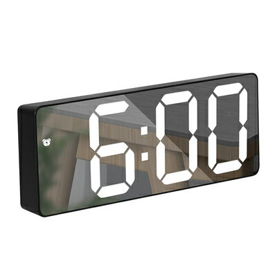 免運【現貨特價】創意簡約鏡面LED數字鐘電子鐘多功能鐘錶化妝鏡鬧鐘插電兩用鬧鐘