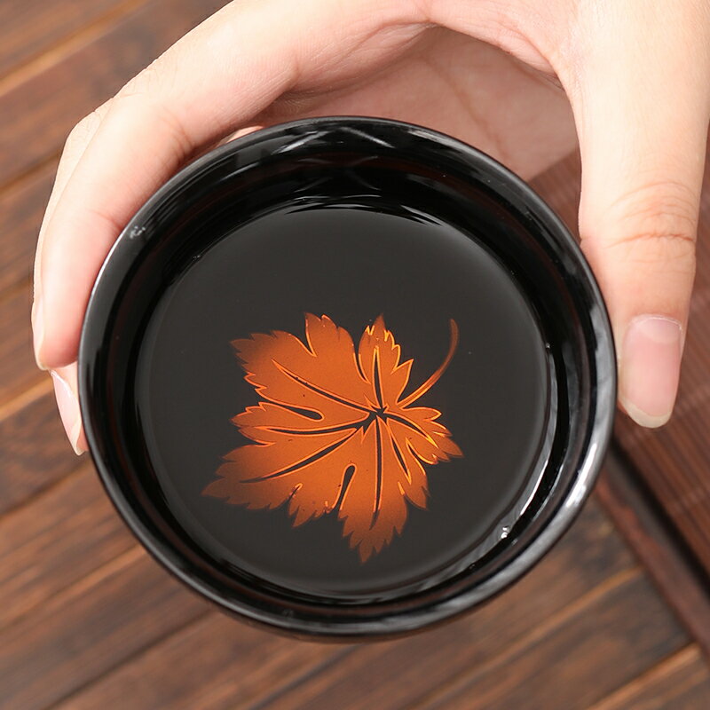 瓷牌茗天目釉小茶杯個人專用建盞陶瓷功夫主人杯日式木葉盞品茗杯