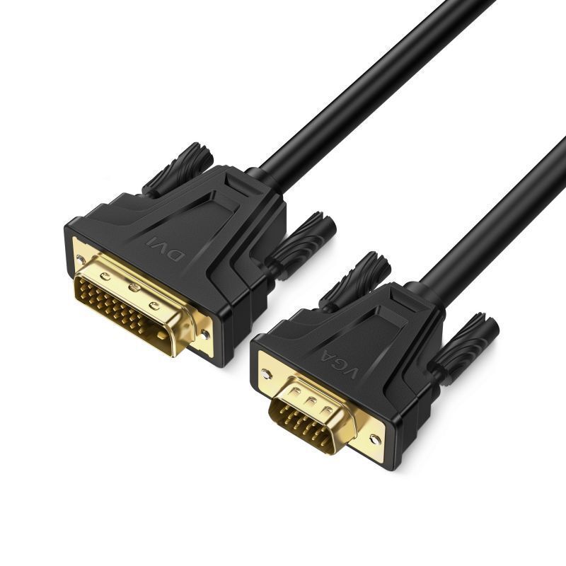 dvi轉vga轉接線電腦顯示卡顯示器連接線帶晶片dvi24+1轉VGA轉換線【宜家良品百貨】